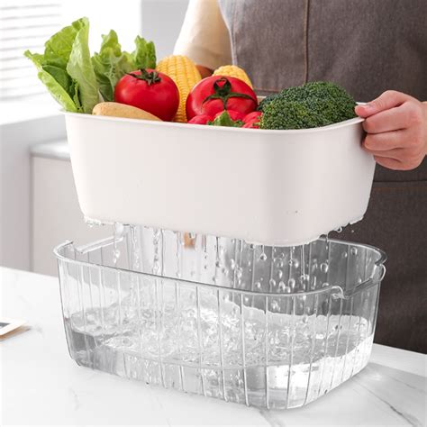 Fruit Vegetable Washing Colander Bowl Sets 2 In 1 Washing Bowl And