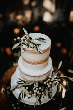 Semi Naked Two Tier Wedding Cake With Greenery