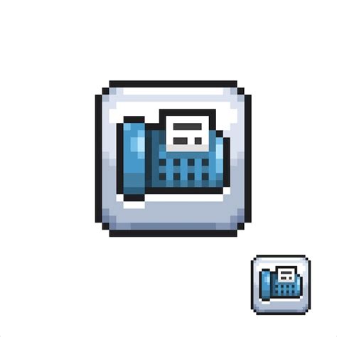 Icono De Fax En Estilo Pixel Art Vector Premium