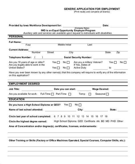 Printable Restaurant Job Application Templates At Free 8 Restaurant Application Forms In Pdf