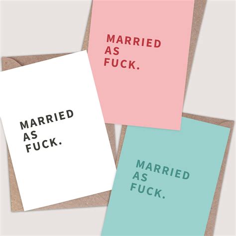 Married As Fuck Card Funny Wedding Card Married Af Card Rude Wedding Card Funny Just Married
