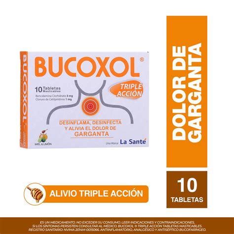 Bucoxol Tableta Masticable Sabor Miel Limon Farma Chex