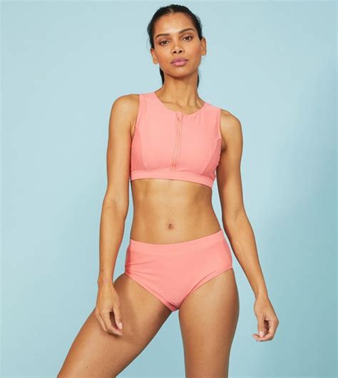 Buy Debenhams Zip Front Active Bikini Top In Pink 6thStreet Saudi Arabia