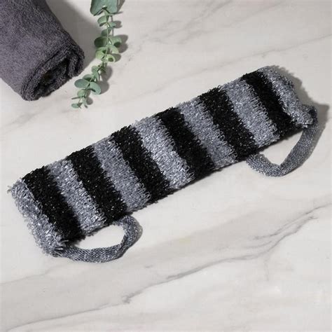 Мочалка для тела "Мужская", 12х45 см, цвет чёрно-белый / 2896695 ...