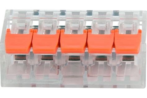 Соединительная 5-проводная клемма REXANT с рычажком 0,14-4 мм2 ...