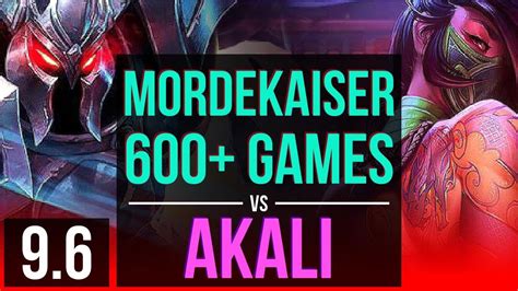 MORDEKAISER Vs AKALI TOP 600 Games KDA 13 2 10 2 Early Solo