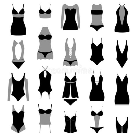 Set Of Erotic Lingerie Vector Illustration Stock Vector Illustration Of Suspender Erotic