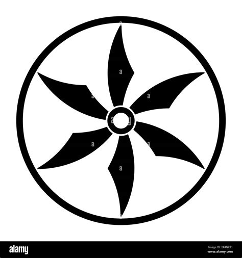 Six Pointed Star In Circle A Symbol Similar To A Wheel Shuriken A Japanese Concealed Weapon