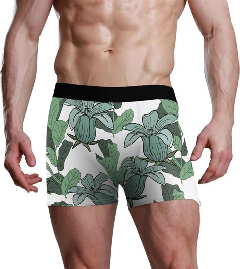 Hyjoy Leaves And Exotic Flowers Boxer Briefs For Men Underwear