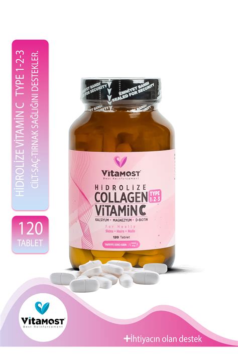 Vitamost Collagen Vitamin C Tip 1, Tip 2, Tip 3 (KOLAJEN) Biotin 120 ...