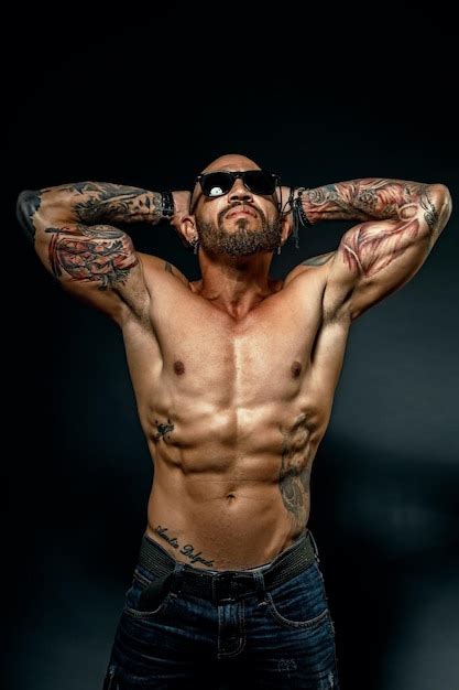 Premium Photo Studio Portrait Of A Muscular African American Or Latino With A Naked Torso Male