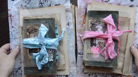 Two Grungy Junk Journals Pink And Teal Sold Thank You Youtube