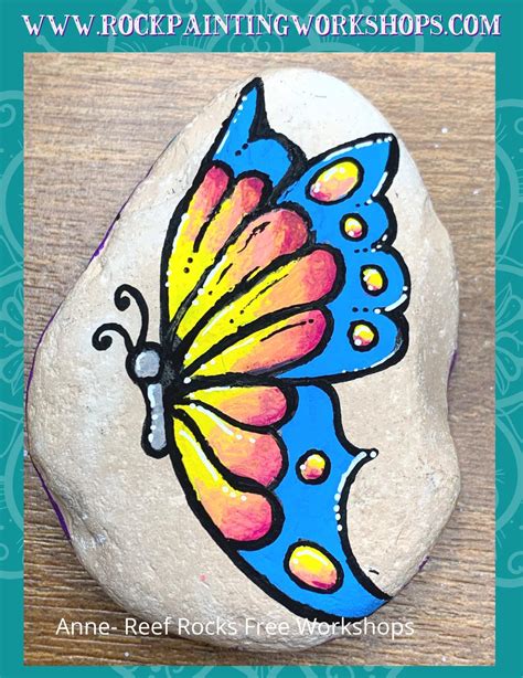 Butterfly rock painting tutorial | Rock Painting Workshops