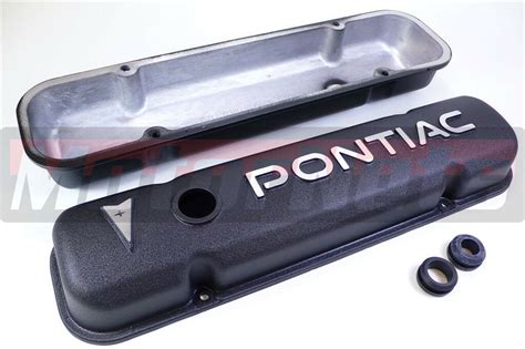 Pontiac Logo Black Powder Coat Aluminum Valve Cover 326 400 455 Hot