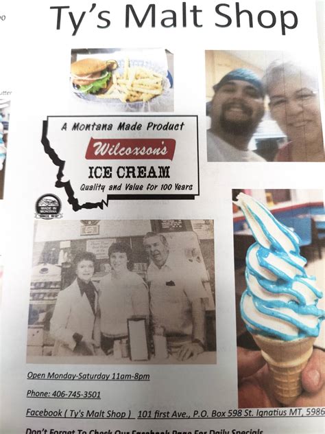 Menu at Malt Shop restaurant, Saint Ignatius