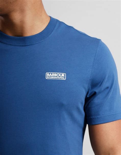 Barbour International Small Logo T Shirt Washed Inky Terraces Menswear