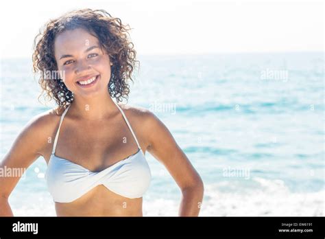 Pretty Brunette In Swimsuit Stock Photo Alamy