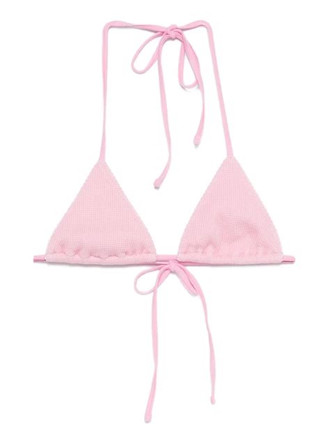 Frankies Bikinis Nick Tie Detail Bikini Top Pink FARFETCH