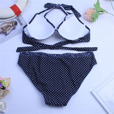 Jsn Hot Girls Custom Sexy Bikini Women Plus Size Bathing Suits Halter Two Piece Underwire