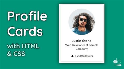 How To Create User Profile Cards Using Html Css Web Design Tutorial