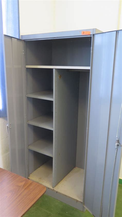 Tall Metal Storage Cabinet w/ 2 Doors & 6 Sections (RM-205) - Oahu Auctions