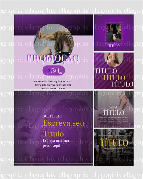 Pack De Templates Canva Edit Veis Para Sal O De Beleza Formato