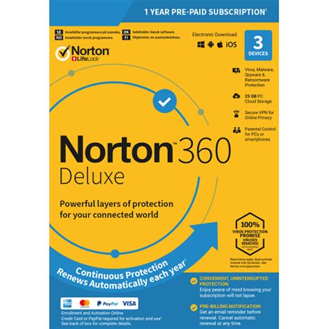 Norton 360 Deluxe - 1-Year / 3-Device - US Global Tech