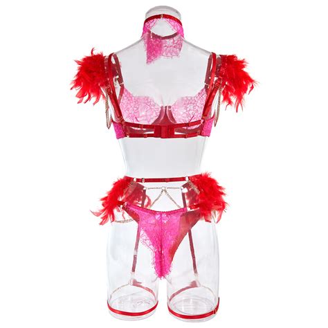 Women S Red Lace Embroidery Lingerie Women Underwear Sheer Mesh Sexy Lingerie For Women Buy