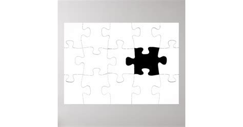 Jigsaw Puzzle with Missing Piece Poster | Zazzle