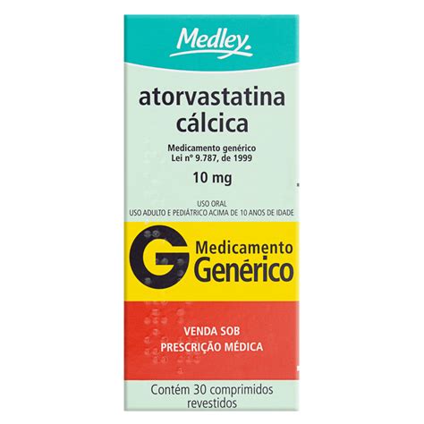 Atorvastatina 10mg Genérico Medley 30 Comprimidos Revestidos