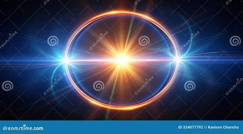 Abstract Lens Flare Ring Background Generative Ai Stock Photo Image