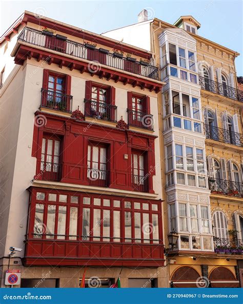 Houses in the Old Town Called Casco Viejo, Bilbao Editorial Photography