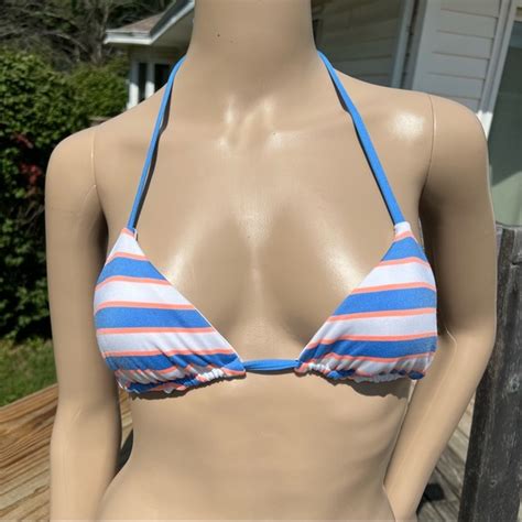 Splendid Swim Splendid Reversible Cayman Blue String Bikini Top New