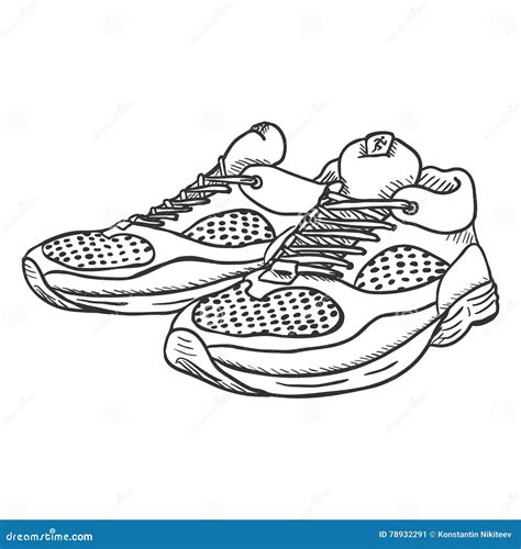Vector Sketch Illustration Pair Of Running Shoes