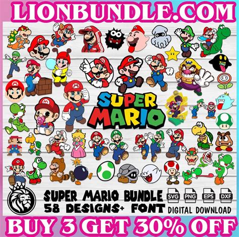 Super Mario Bundle Svg Super Mario Svg File Cut Vector File Etsy