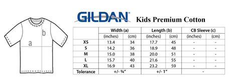 Youth S Size Chart
