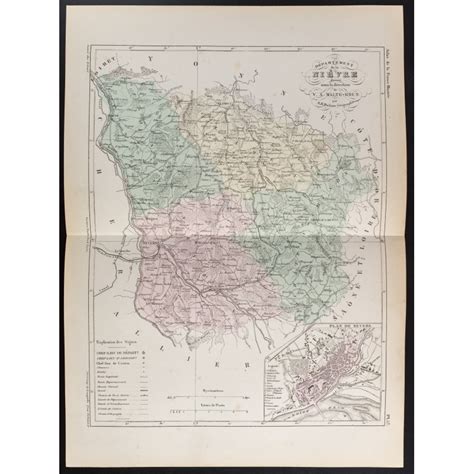 1855 Carte Du Département De La Nièvre