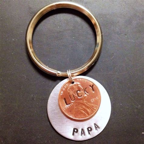 Lucky Papa Penny Key Chain Lucky Penny Keychain T For Grandpa