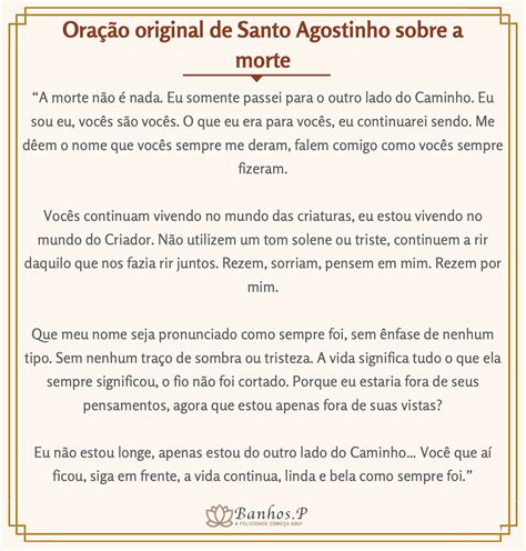 Ora O De Santo Agostinho Sobre A Morte Reza Original