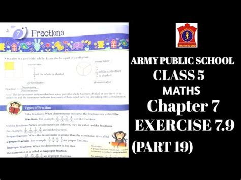 APS class 5 math chapter 7 | FRACTIONS | EXERCISE 7.9 (PART 19 ...