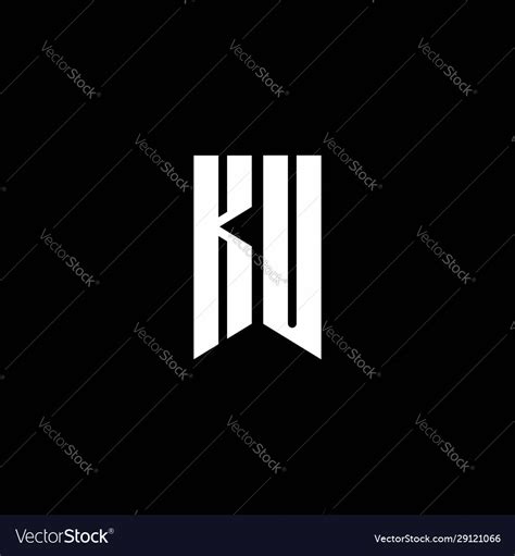 Ku Logo Monogram With Emblem Style Isolated Vector Image