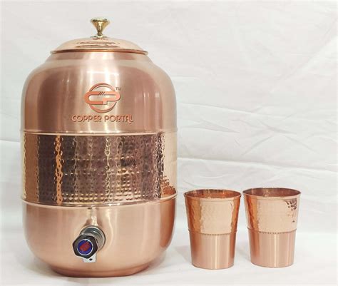 Drink Barware Home Living Indian Copper Tanki Hammered Pure Copper