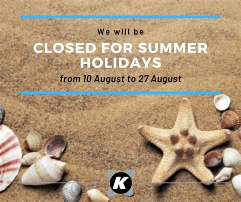 Summer Holidays closing - KRUPPS