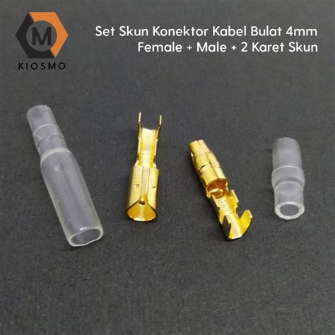 Jual Set Skun Konektor Terminal Bulat Mm Female Male Karet