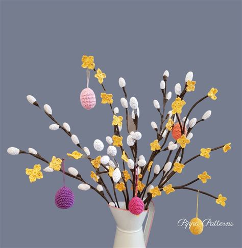 Easter Tree Crochet Pattern Pussy Willow Forsythia Easter Etsy