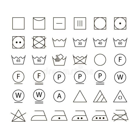 Set Of Washing Symbols Stock Vector Illustration Of Water 37733958