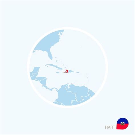 Premium Vector Map Icon Of Haiti Blue Map Of Caribbean With