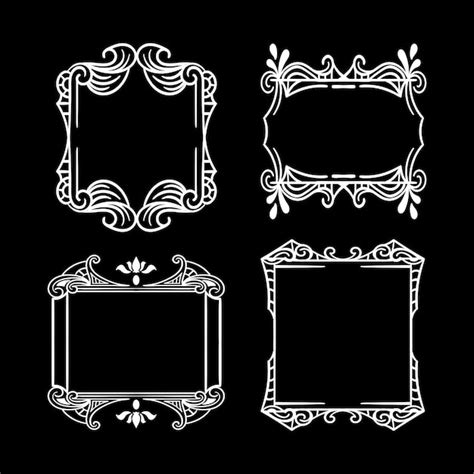 Elegante Conjunto De Borde Ornamental Vintage Vector Premium