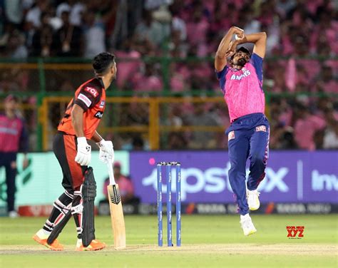 Jaipur Rrs Bowler Murugan Ashwin Bowls During The Ipl 2023 Match