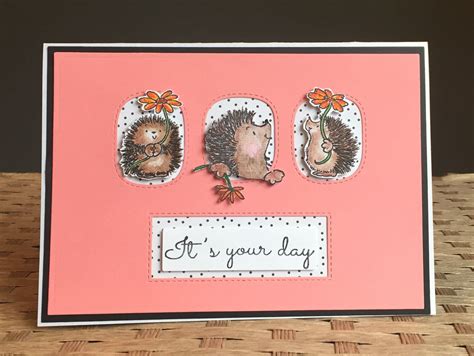 Handmade Card With Cute 3d Hedgehogs Holding Etsy Cards Handmade